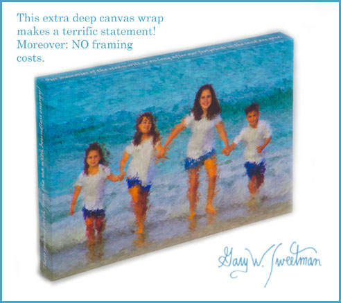 canvas wraps, impressionistic photo on canvas, poetry, painting of childrens portraits
