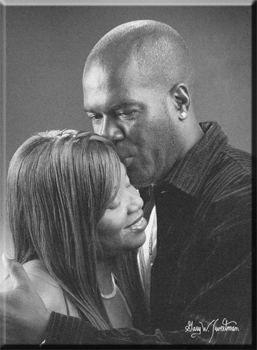 African American couple black and white engagement romance