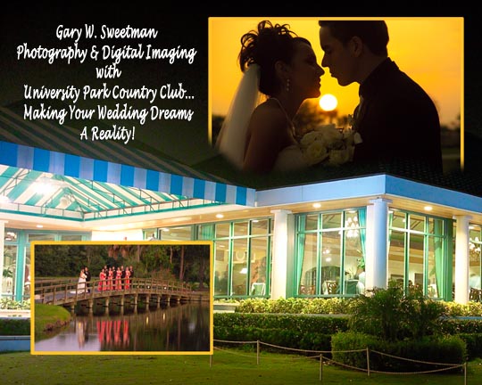 University Part Country club reception multi image composite wedding photo