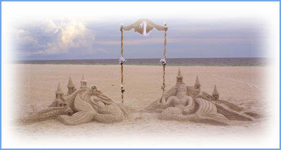 Sand sculpture Neptune sea goddess gulf of mexico