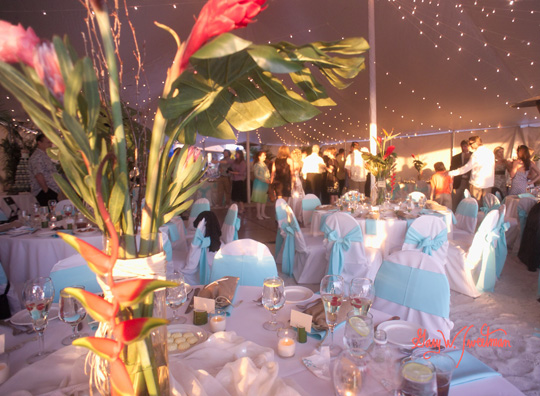 Hilton Longboat Key, Florida Wedding reception in tent on beach