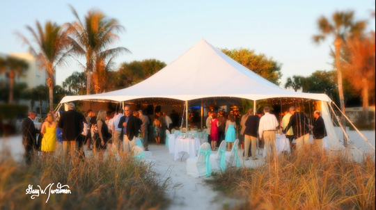 Hilton Longboat Key, Florida Wedding reception in tent on beach