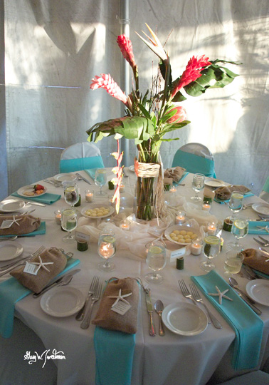 Hilton Longboat Key, Florida Wedding reception in tent on beach