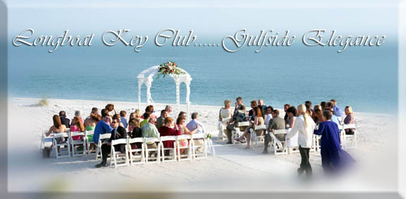 Longboat key Club Sarasota Florida beach wedding blue gulf waters in background