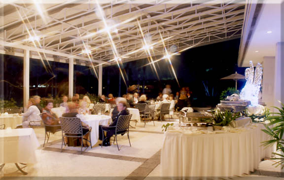 Longboat key Club Sarasota Florida beach wedding cocktail hour with ice sculpture