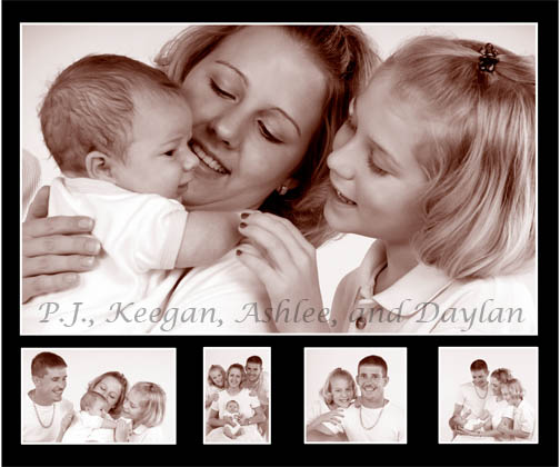 Sepia and White Digital Composite of Family