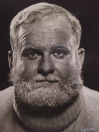 Rich Brinkley as Pappy Hemingway redux of Karsh Portrait