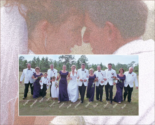 Digital Wedding Composite Images with friends running